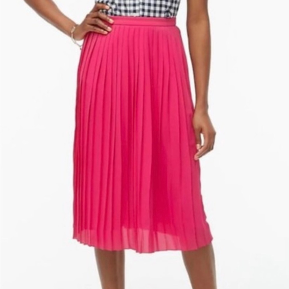 J. Crew Radiant Fuchsia Long Lined
Pleated Midi Skirt Size 4